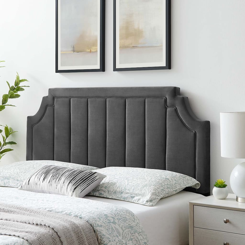 Alyona Channel Tufted Performance Velvet Full/Queen Headboard