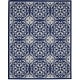 preview thumbnail 81 of 129, Nourison Jane Floral Medallion Indoor only Area Rug 7' 10" x 9' 10" - Navy/Ivory
