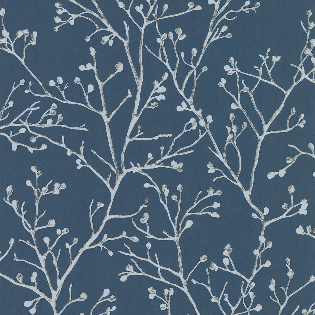 A-Street Prints Koura Sapphire Budding Branches Wallpaper