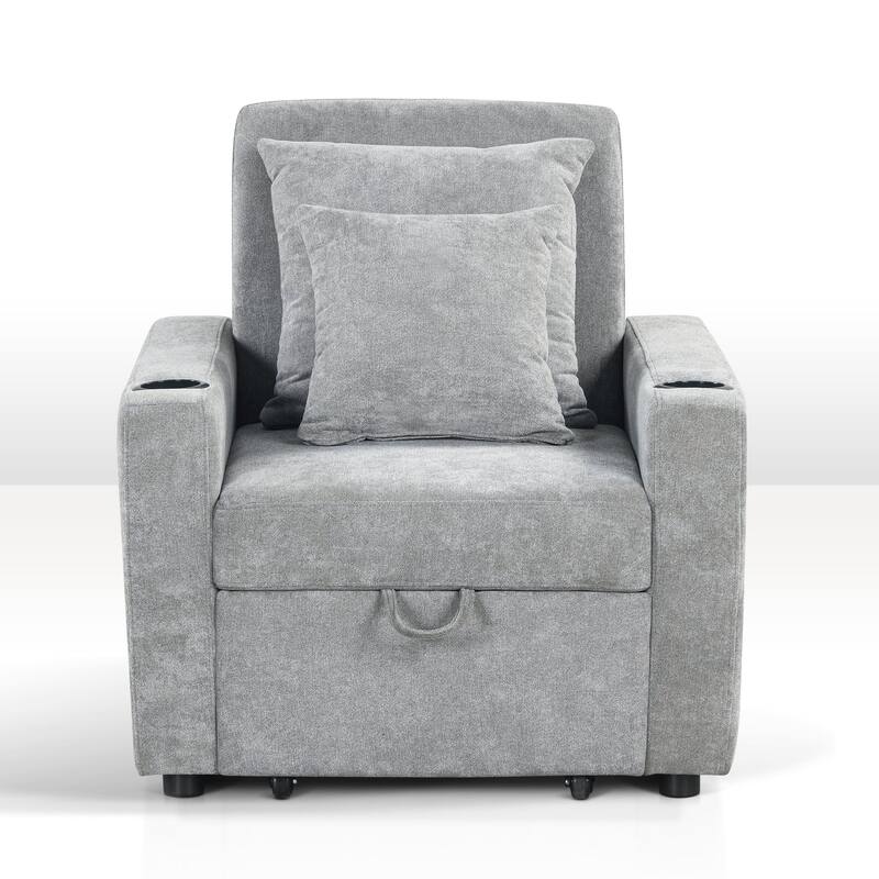 MCombo 3 in 1 Convertible Sleeper Sofa Bed, Pull Out Couch with Adjustable Backrest, Upholstered Recliner Chair VN6001