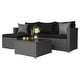 preview thumbnail 26 of 28, 3 Piece Patio Conversation Sets Outdoor Couch Patio Furniture Sectional Wicker Sofa Set