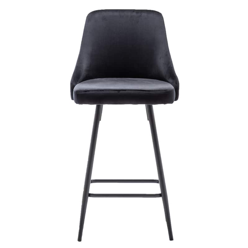 Zainab Premium Velvet Upholstered Contemporary Dining Bar Stools (Set of 2 )