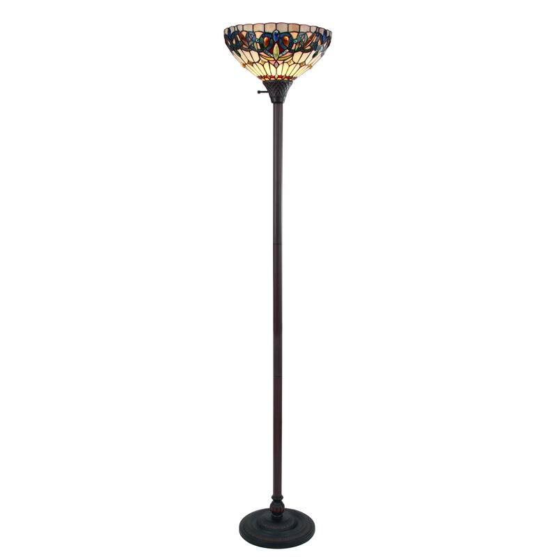 Tiffany-Style Victorian Design 1-light Dark Bronze Floor Lamp