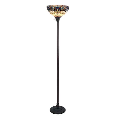 Tiffany-Style Victorian Design 1-light Dark Bronze Floor Lamp