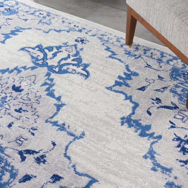 Nourison Whimsicle Persian Medallion Ivory Blue Area Rug