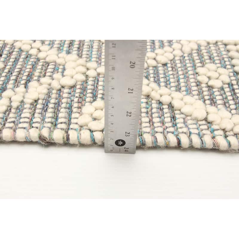 ECARPETGALLERY Braid weave Sienna Grey Wool Rug - 6'1 x 9'1