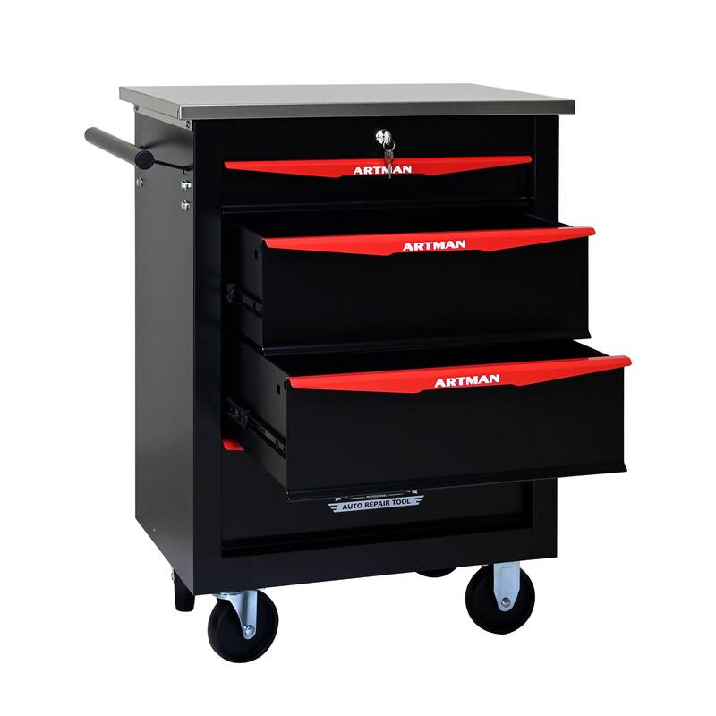 4/5/6/7 Metal Drawers Tool Cart with Wheels for Garage Workshop