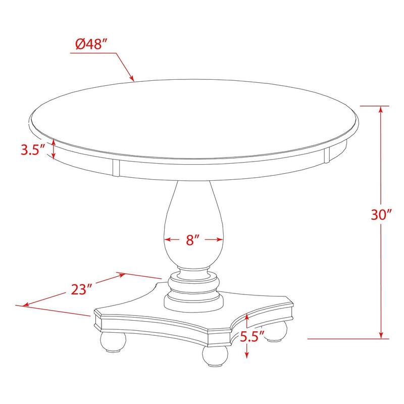 HomeStock 7-Piece Round Distressed Jacobean Finish Solid Wood Top Dining Table with 6 Parson Chairs