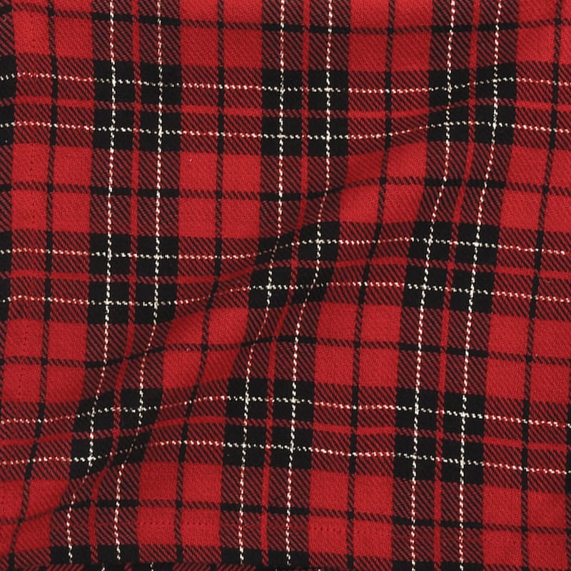 Red Black Plaid Placemat Set of 6 - Set of 6