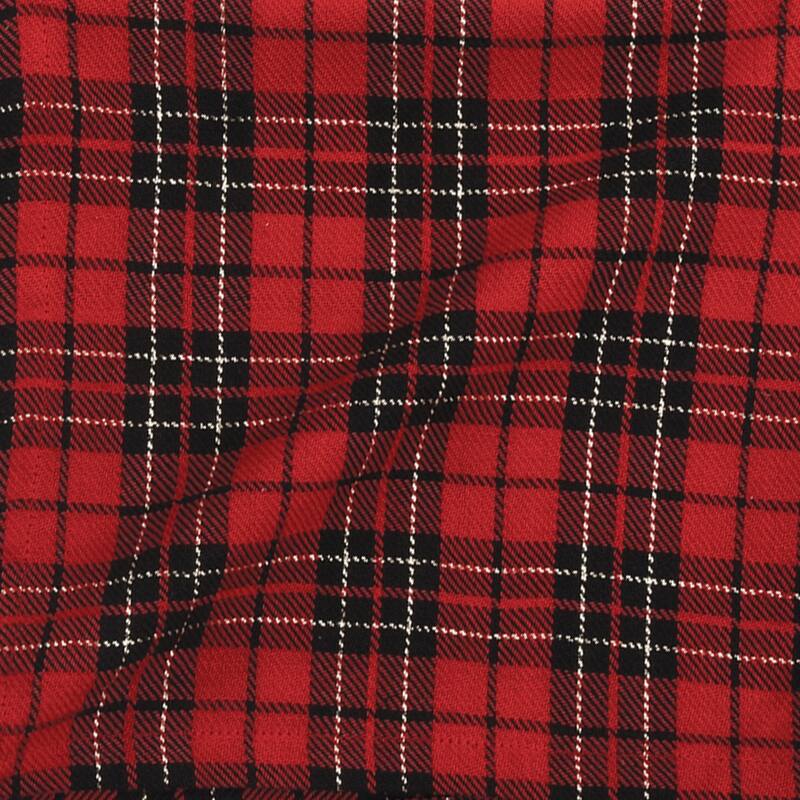 Christmas Red Black Plaid Placemat Set of 6 - 13" x 19"