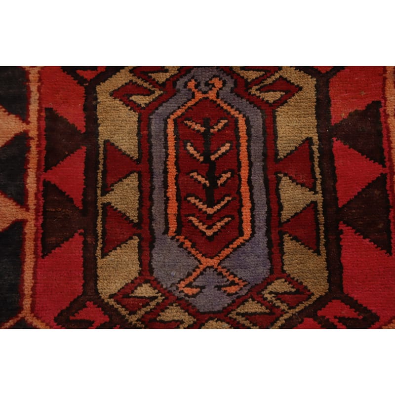 Hand Knotted Oriental 100% Wool Carpet Traditional Tribal Black Ardebil Runner Rug - 9' 7'' X 3' 5''