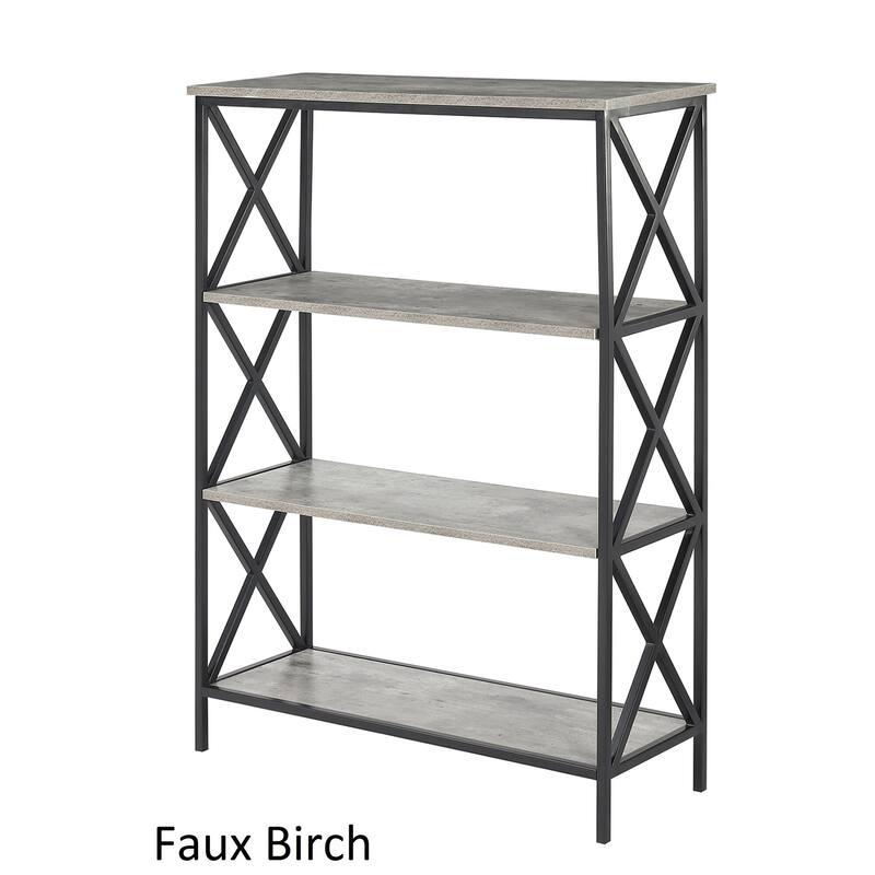 Carbon Loft Ehrlich Metal and Wood 4-Shelf Bookcase