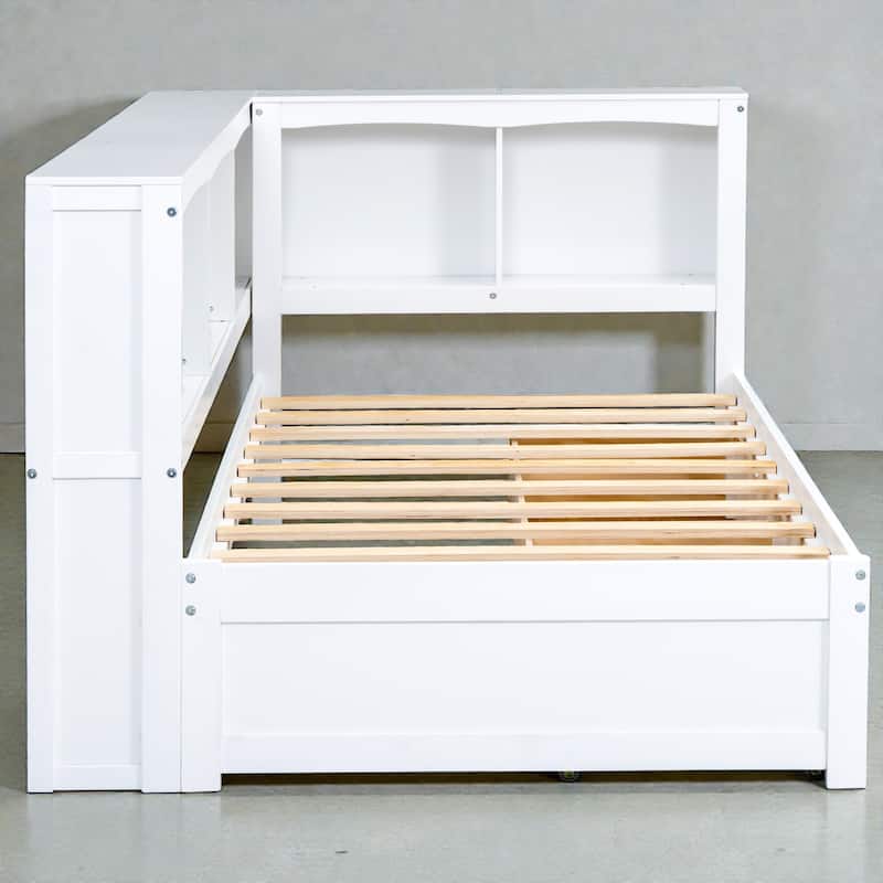 Twin Size Daybed with Storage Drawers, Side Cabinets and USB Ports, Wood Daybed Frame with Charging Station