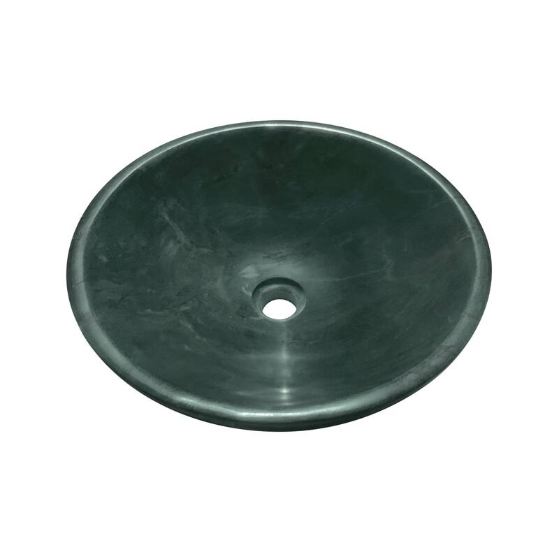 Roomfitters Round Marble Bathroom Vessel Sink, Natural Stone Countertop Wash Basin, Polished Bowl Vanity Sink