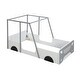 preview thumbnail 6 of 5, Grey Twin Size Pine Wood Car-shaped Bed with Roof, wheels, door Design, Montessori Inspired Bedroom