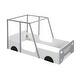 preview thumbnail 5 of 3, Twin Pine Wood Car-Shaped Bed Floor Bed Frame w/Roof Wheels, Door,Grey