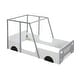 preview thumbnail 5 of 3, Twin Size Pine Wood Car-Shaped Bed Floor Bed Frame with Roof Wheels and Door Design, Montessori Inspired Bedroom, Grey