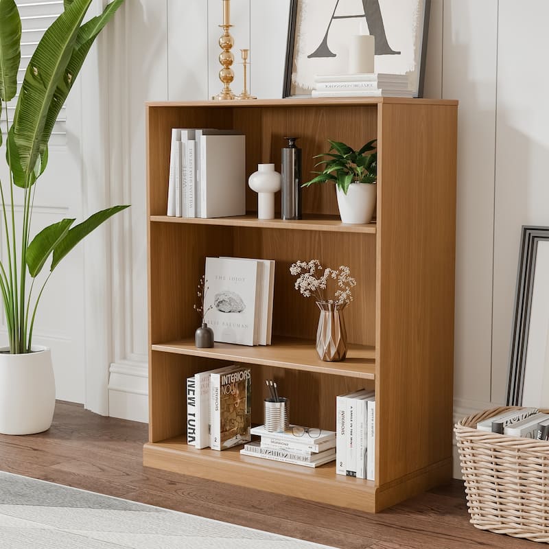 Doorless Wood Bookshelf Storage Cabinet Bookcase&Office Cabinet for Kitchen Bedroom Entryway Living Room Dinning Room - Natural - 41" x 31" x 16"