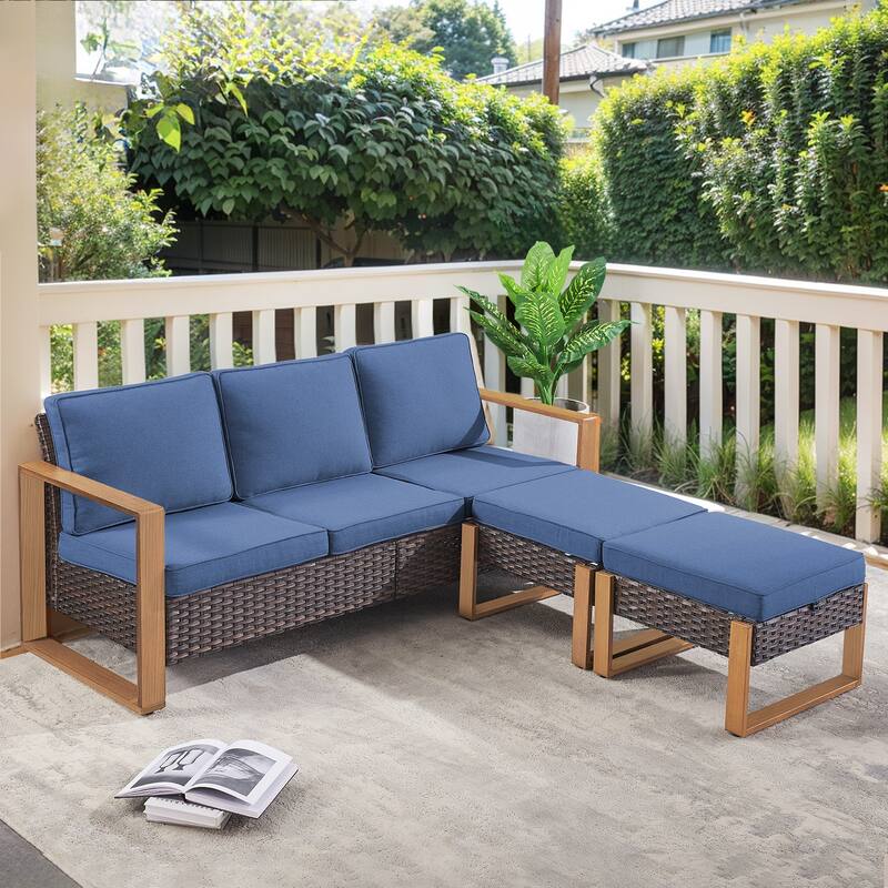 Gymojoy Outdoor Wicker Patio Furniture Sofa Set