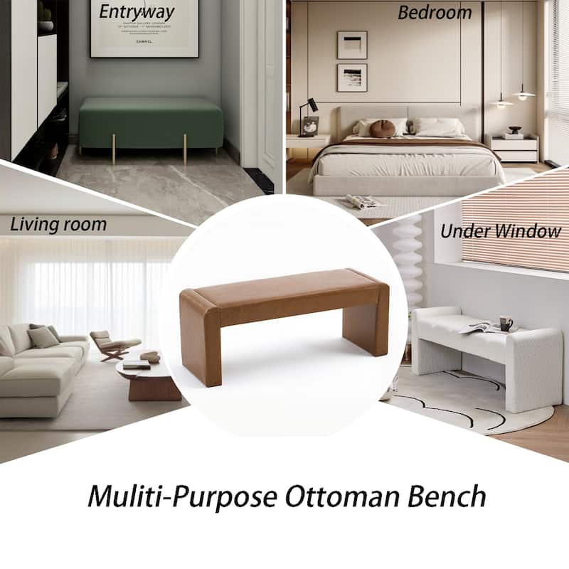 Velvet/Faux Leather Entryway Bench End of Bed Bench Upholstered Modern Window Bench for Dining Room/Bedroom