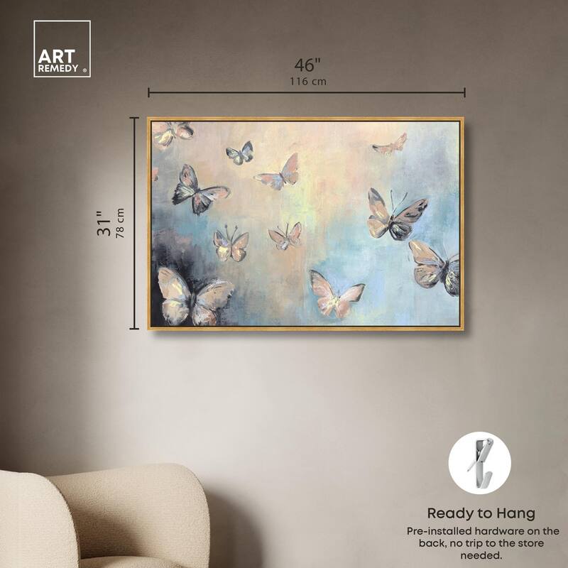 Textured Butterflies I Canvas by Art Remedy
