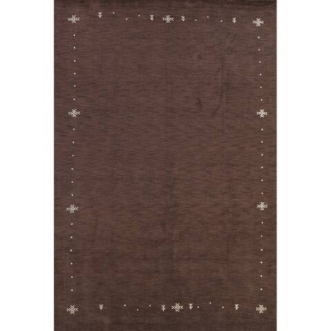 Tribal Contemporary Gabbeh Oriental Area Rug Hand-knotted Wool Carpet - 8'3" x 11'3"