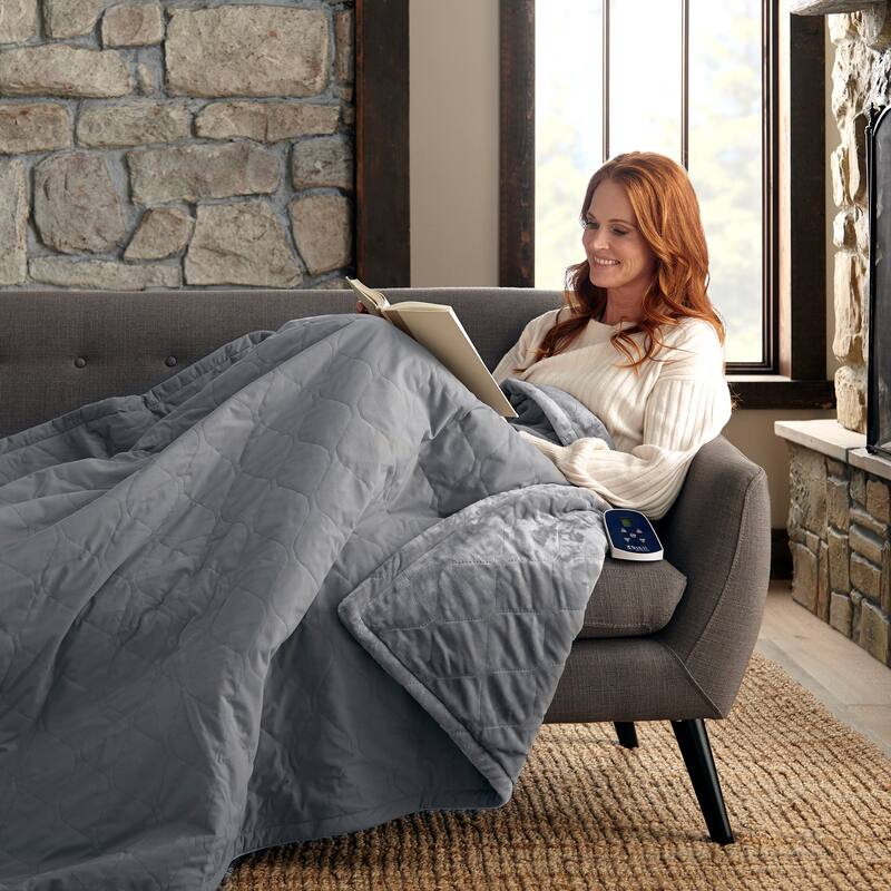 Shavel Micro Flannel® Reverse to Ultra Velvet® Oversized Electric Throw
