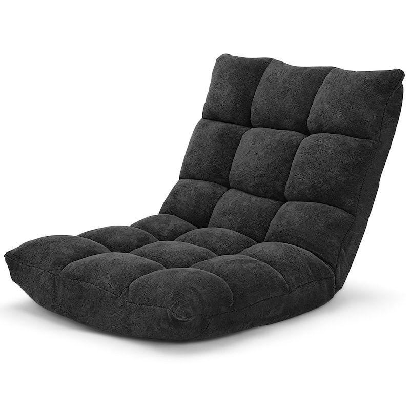 Adjustable Floor Sofa Couch Multifunctional Lazy Sofa Sleeper Bed - Black