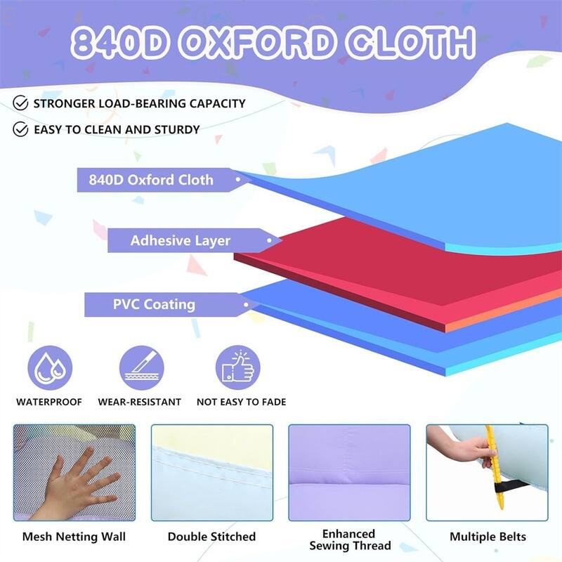 157" L X 118" W Inflatable Bounce House With 550W Air-Blower, Long Water Slide, Surf Slide - N/A