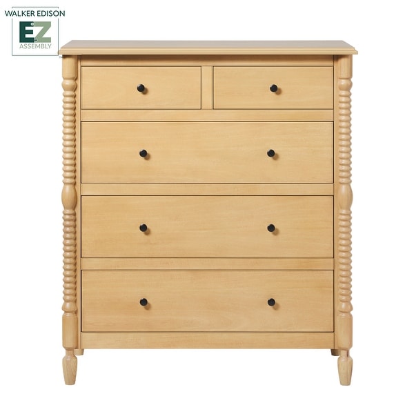 Walker Edison Easy Assembly 5-Drawer Dresser with Wood