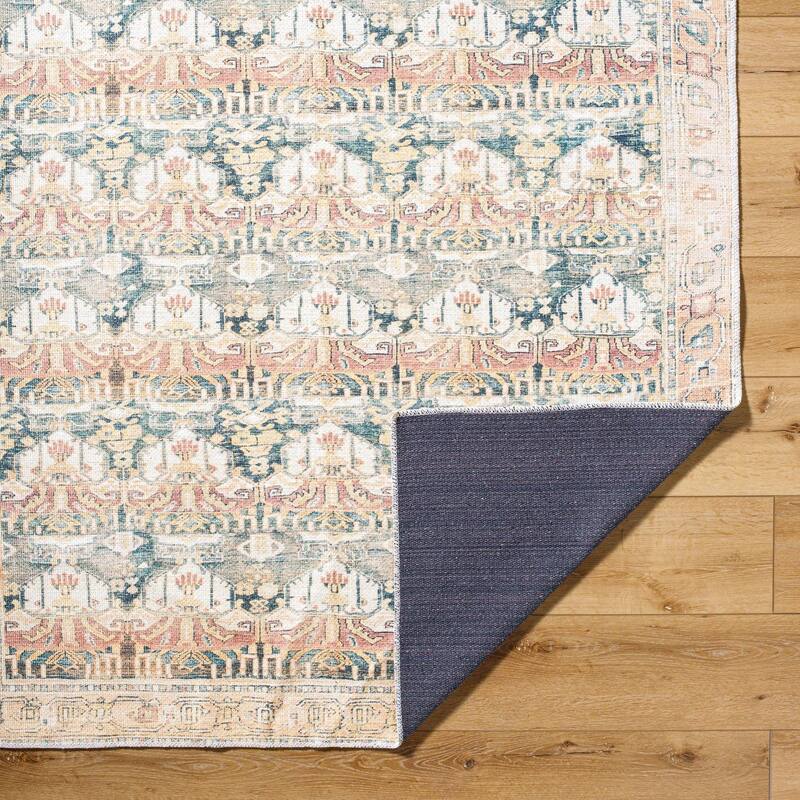 Livabliss Traditional Amelie Border Washable Area Rug