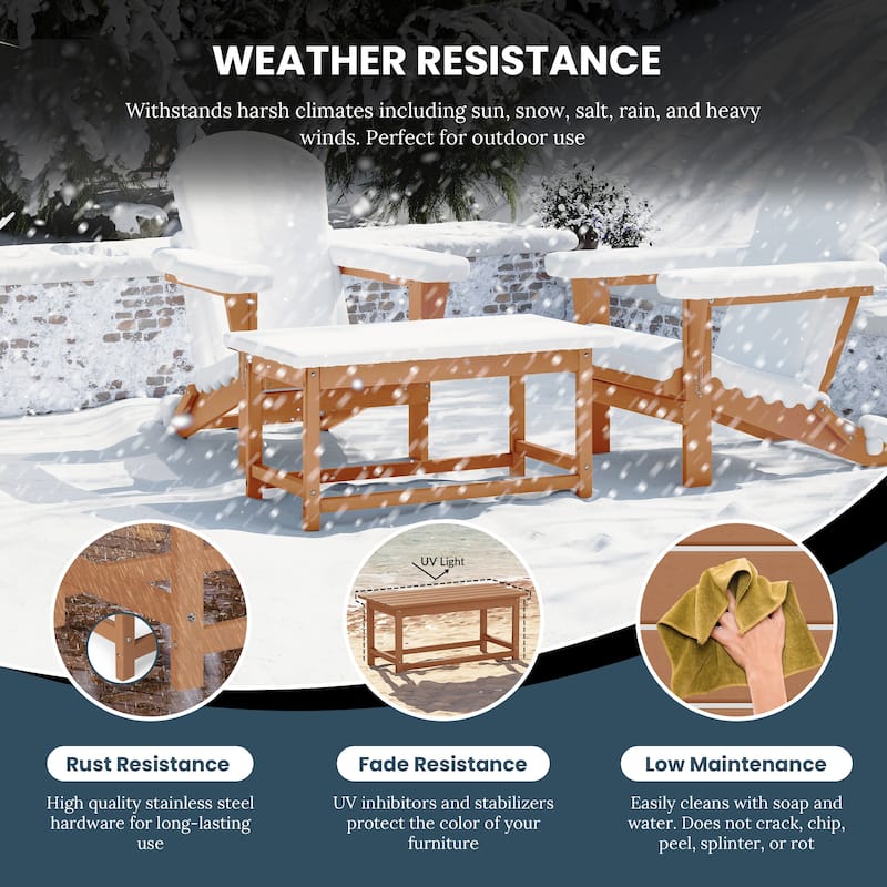 Laguna Hdpe All Weather Outdoor Patio Rectangular Coffee Table