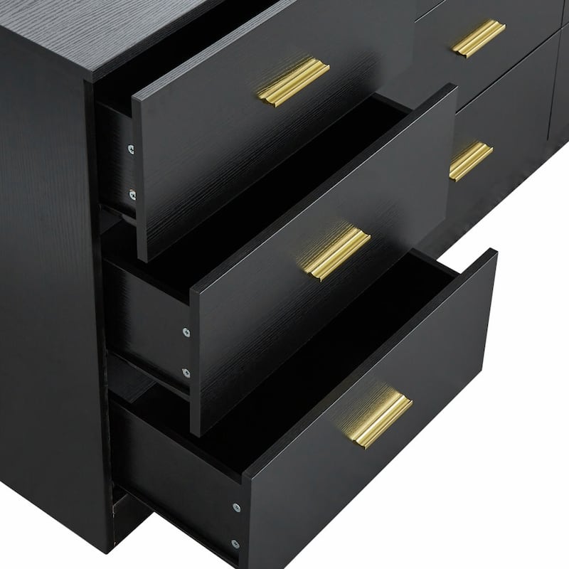Modern Natural 9-Drawer Dresser For Bedroom-Ample Storage Wide Chest Of Drawers,Sturdy & Safe