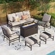 preview thumbnail 9 of 119, MAISON ARTS Outdoor Sofa Set 4/6-Piece Patio Conversation Set with 45'' Gas Fire Pit Table Set 4 - Beige