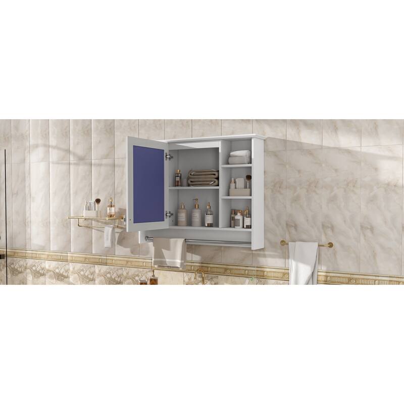 Roomfitters 36 Inch 3-in-1 Wall Mount Medicine Cabinet, Mirror Storage with Adjustable Shelf & Soft Close Doors