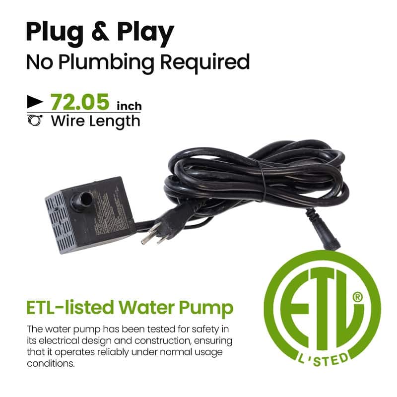 Vbal 3-Tier Outdoor Fountain with Kid and Owl Figures with LED Lights Weather Resistant for Outdoor Decor