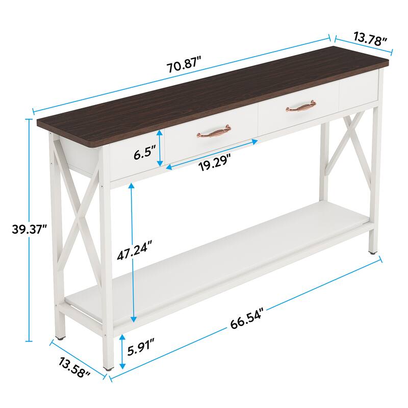 Sofa Table, Narrow Industrial Console Table,Entryway Table with Drawer