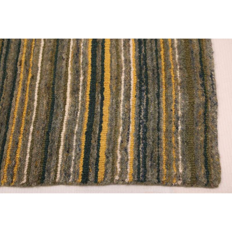 ECARPETGALLERY Hand Loomed Kashkuli Gabbeh Olive Wool Rug - 6'8 x 9'8