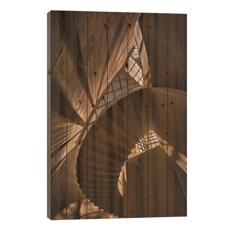 Escherism I Print On Wood by Ute Scherhag - Multi-Color - 26x18x1.5