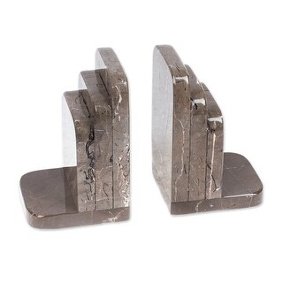 Novica Handmade Illustrious Shadows Marble Bookends (Pair)