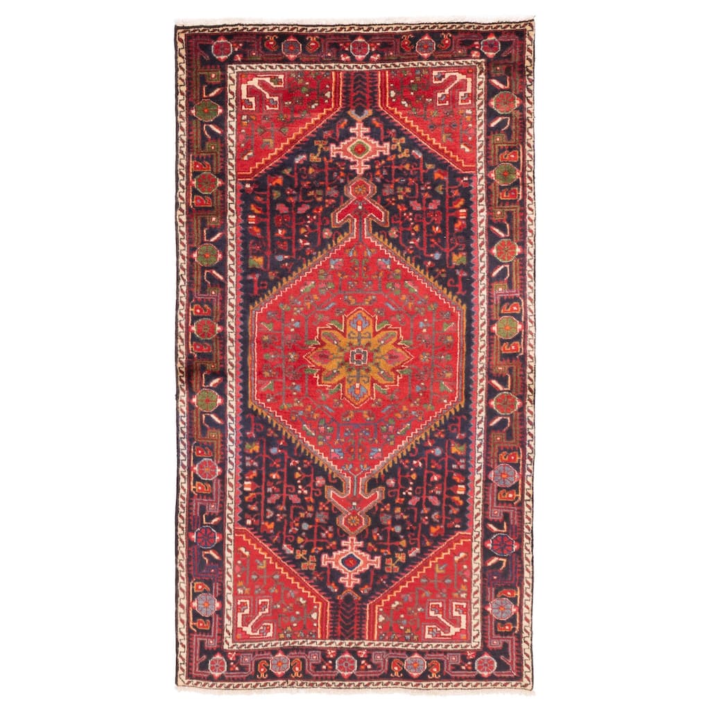 ECARPETGALLERY Hand-knotted Anadol Dark Navy Wool Rug - 3'6 x 6'5