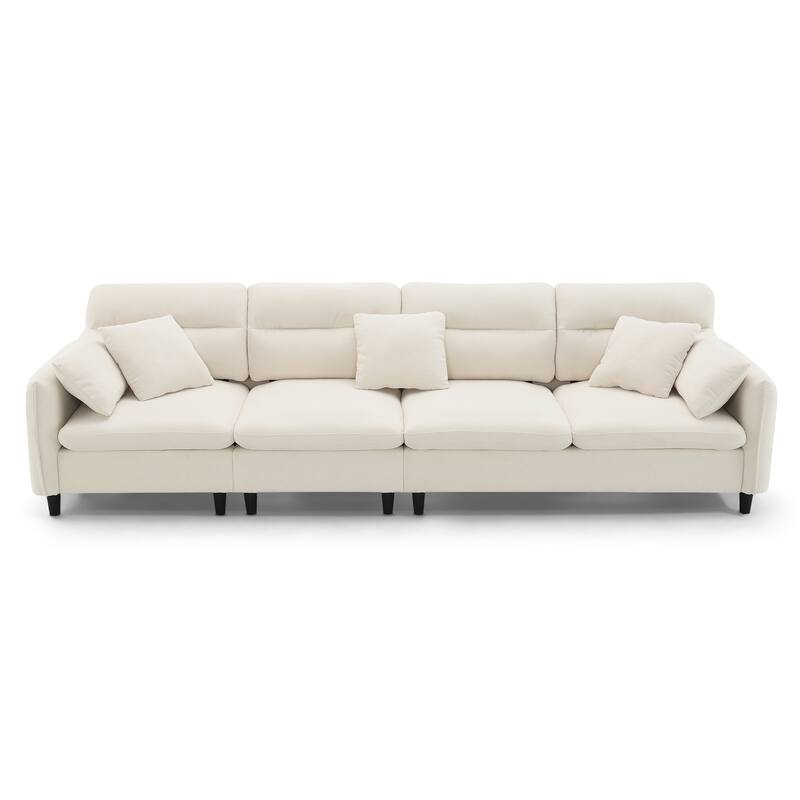 Convertible Sectional Sofa,L-Shaped Reversible Couch Set With Free Pillows,5 Seat Cloud Chenille Indoor Furniture With Ottoman
