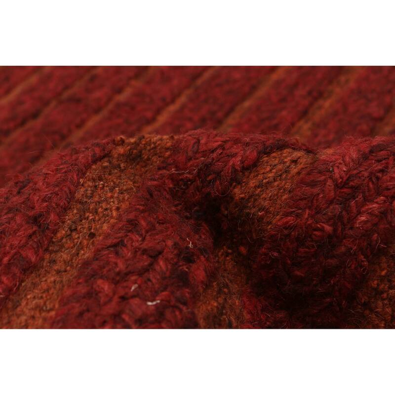 ECARPETGALLERY Flat-Weave Natural Red Wool Tapestry Kilim - 6'7 x 6'4