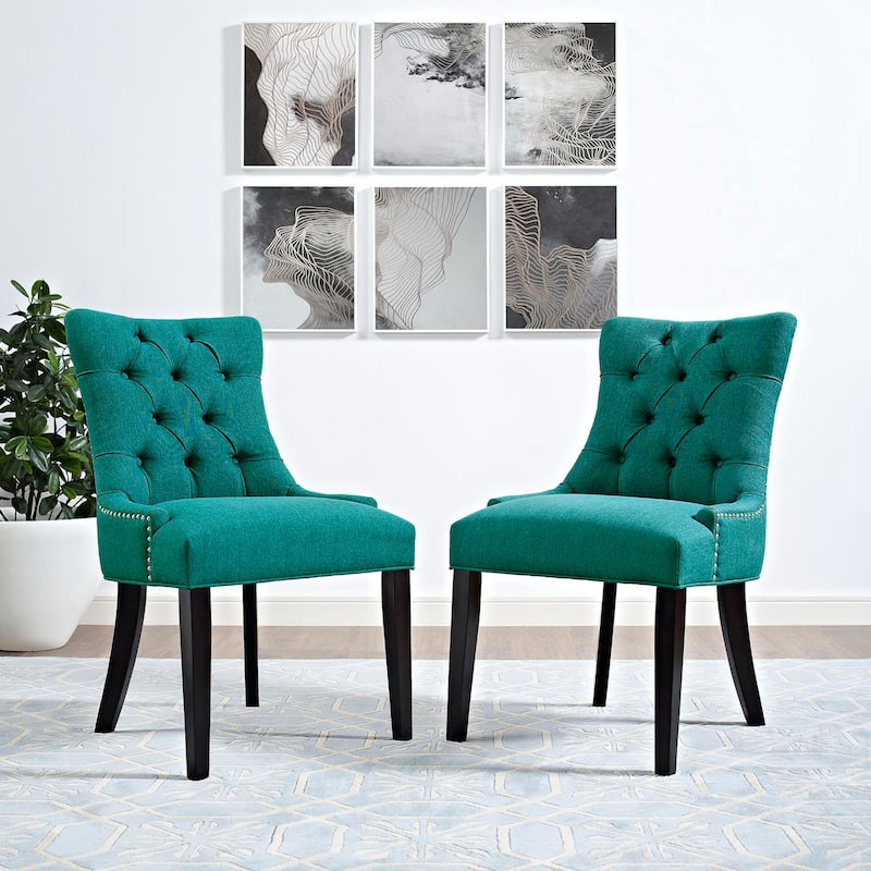 Copper Grove Colville Button Tufted Fabric Dining Chair (Single Chair) - Teal