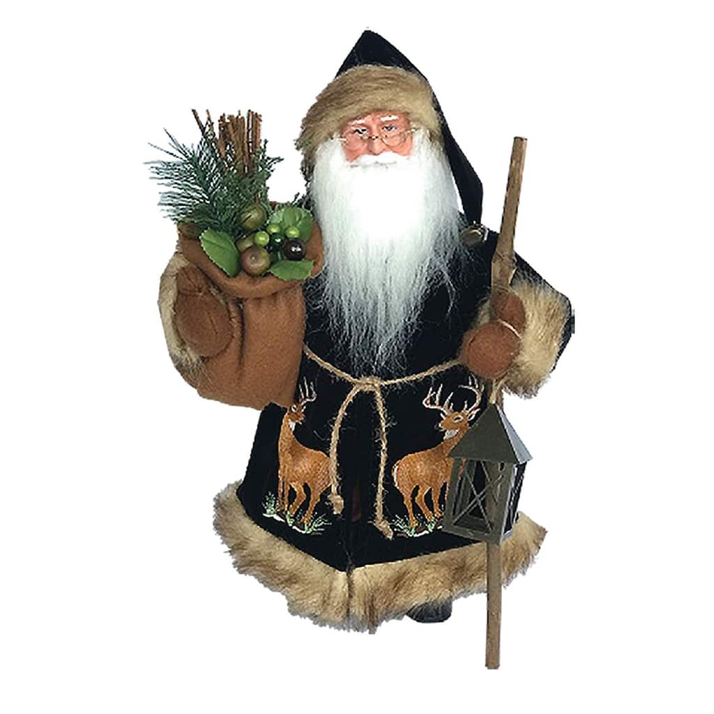 16" Forest Santa Claus Standing Christmas Figurine