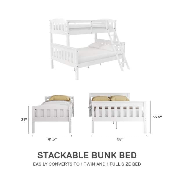 dimension image slide 3 of 4, Avenue Greene Hamilton Twin over Full Wood Bunk Bed