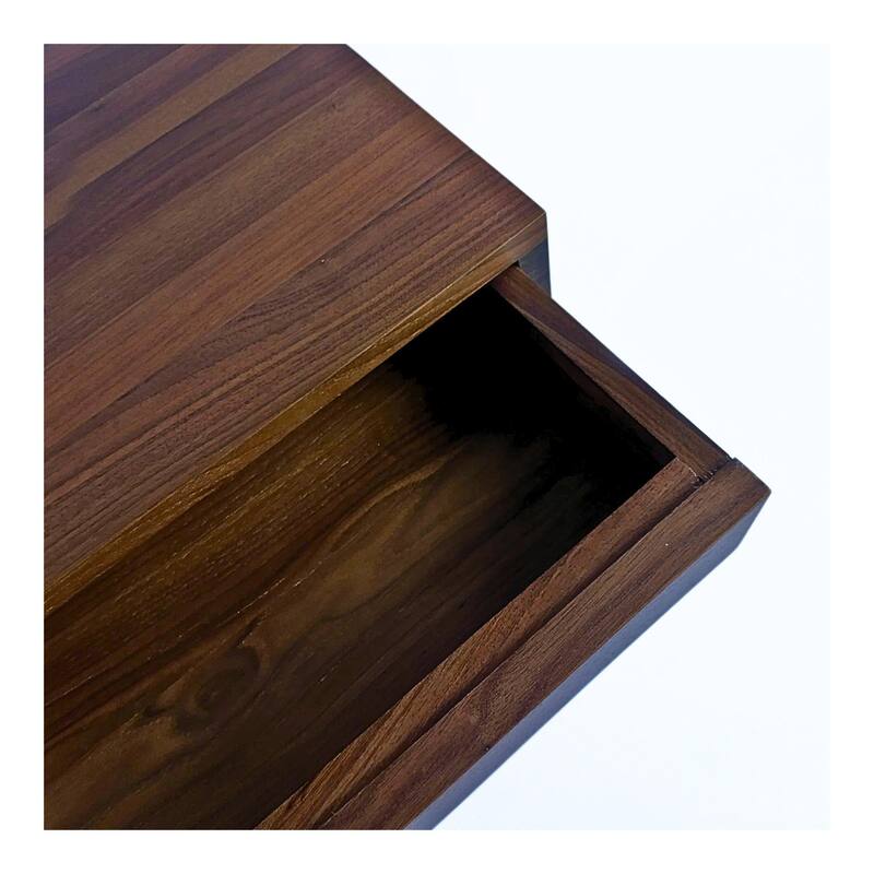 Bo - Walnut Hardwood Floating Nightstand Bedside Table - Small Bedroom Nightstand