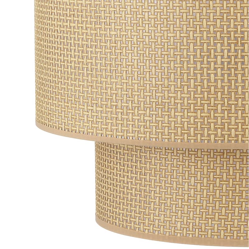 GetLedel 4-Light Bohemian Handwoven Drum Chandelier