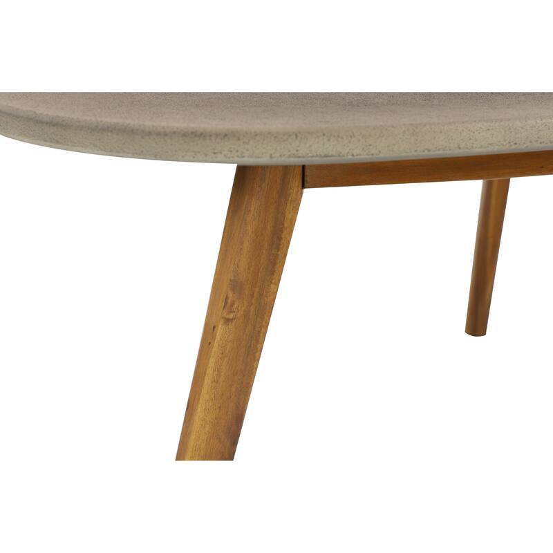 Gray Concrete Resin Modern Outdoor Dining and Accent Table Collection