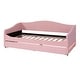 preview thumbnail 21 of 34, Teddy Fleece Twin Size Upholstered Daybed with Pull-out Trundle Bed and LED Light, Sofa Bed Frame for Bedroom Apartment